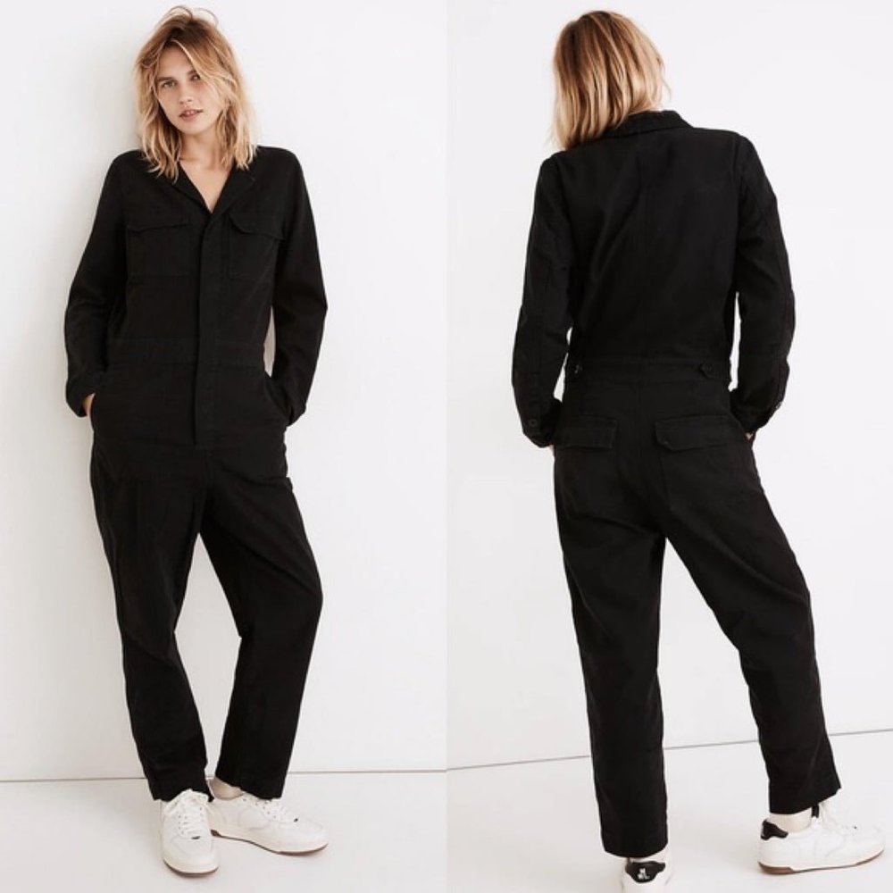 Madewell Garment Dyed Denim Slim Coverall Jumpsuit, M